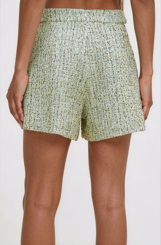 Crystal Tweed Short – Green (Final Sale) - Glamourous Grace