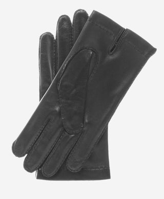 CS1003 (black) - Men's Handsewn Italian Silk Lined Leather Gloves - Glamourous Grace