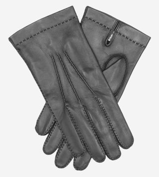 CS1003 (black) - Men's Handsewn Italian Silk Lined Leather Gloves - Glamourous Grace