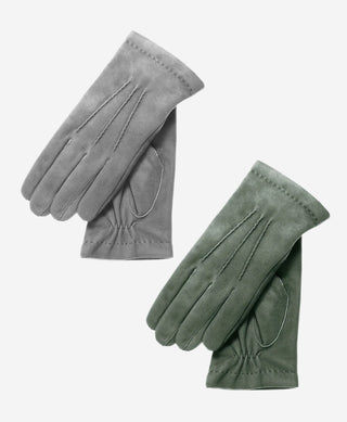 CS3117 (slate) - Men’s Italian silk lined suede formal and dress leather gloves - Glamourous Grace