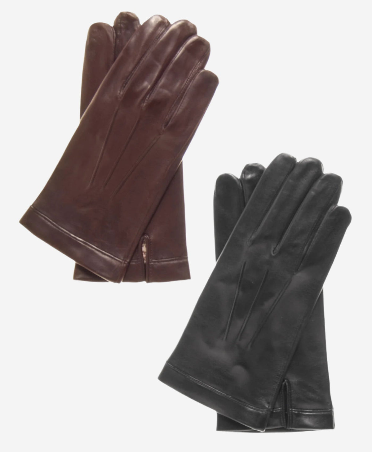 CS3550 (brown) - Men's Italian Silk Lined Lambskin Leather Gloves - Glamourous Grace