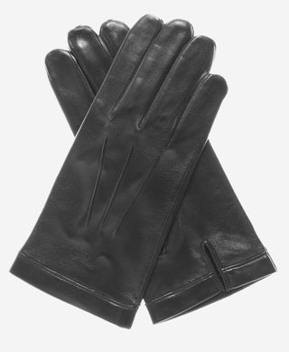 CS3550 (black) - Men's Italian Silk Lined Lambskin Leather Gloves - Glamourous Grace