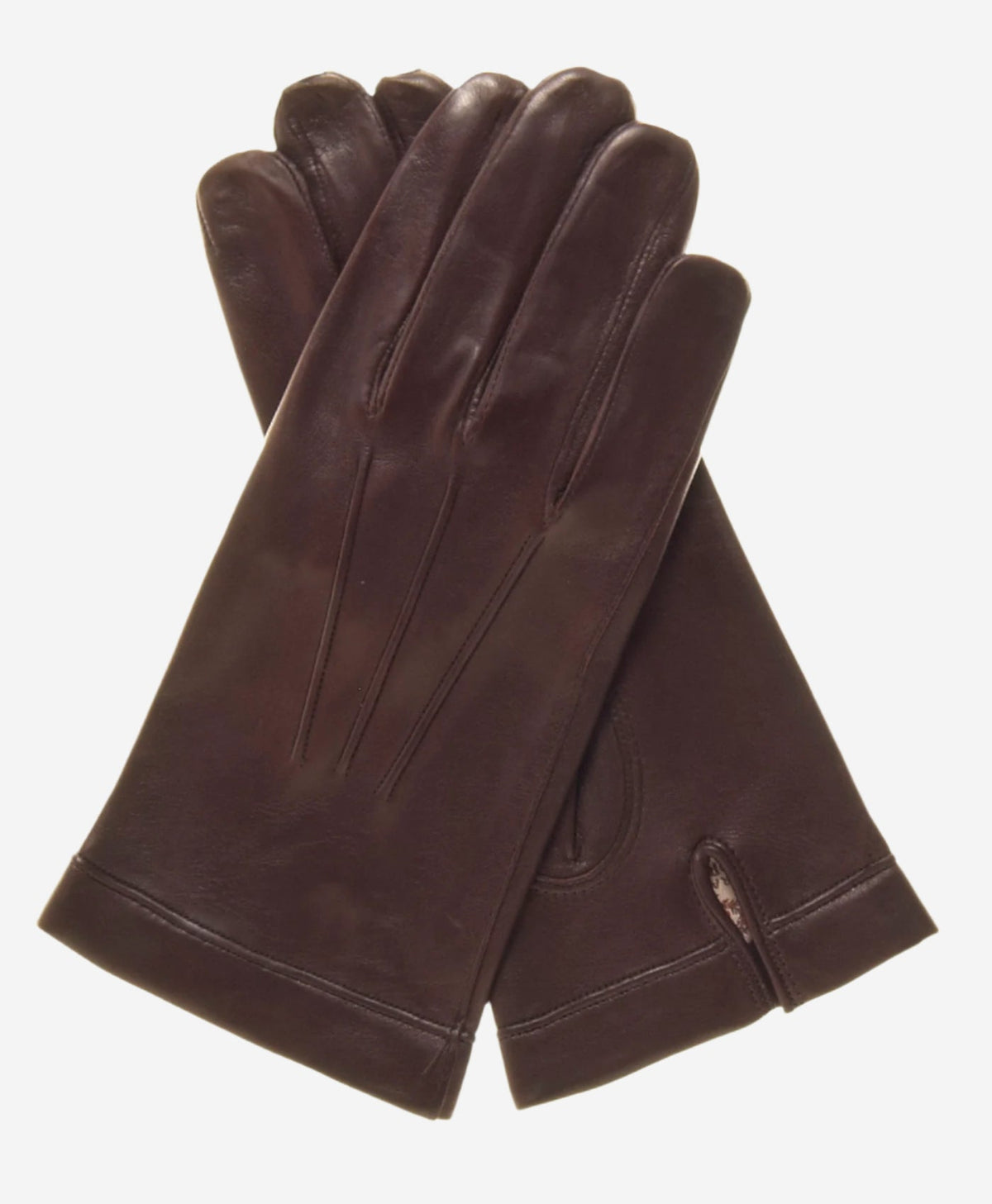 CS3550 (brown) - Men's Italian Silk Lined Lambskin Leather Gloves - Glamourous Grace
