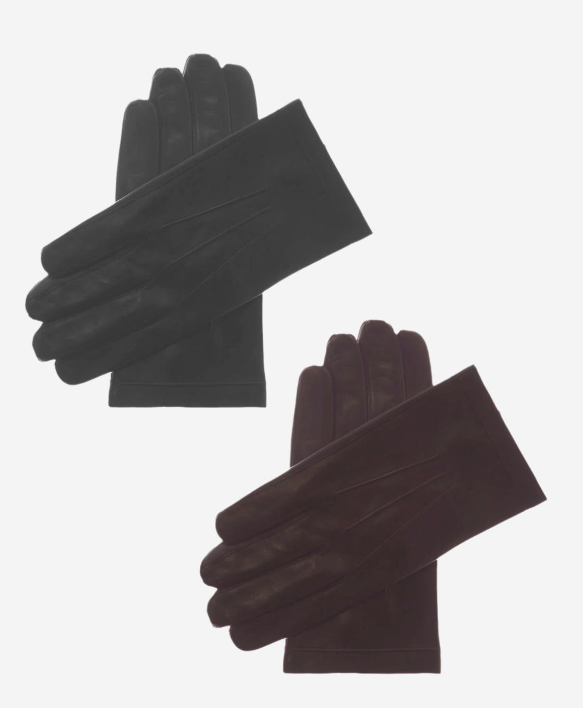 CS3913 (brown) - Men's Italian Silk Lined Touchscreen Leather Gloves - Glamourous Grace