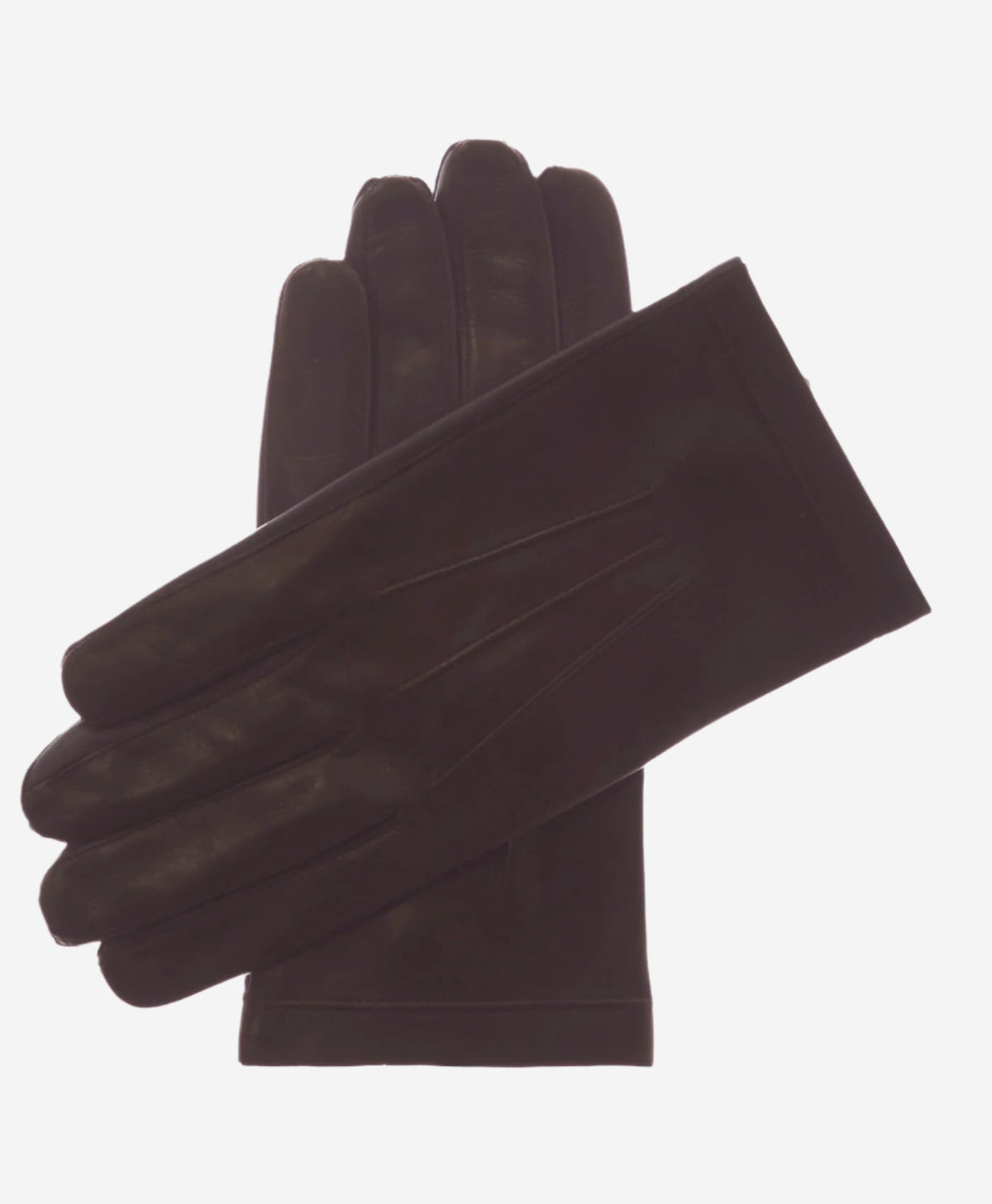 CS3913 (brown) - Men's Italian Silk Lined Touchscreen Leather Gloves - Glamourous Grace