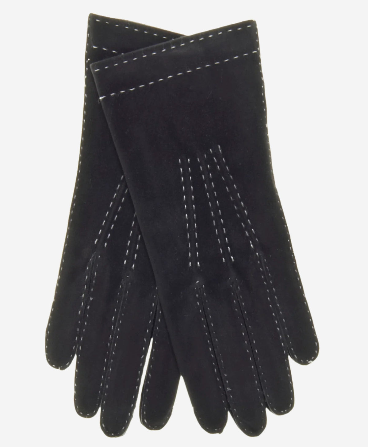 CS4104 (black) - Women's Italian Silk Lined Handsewn Leather Gloves with Contrast Stitching - Glamourous Grace