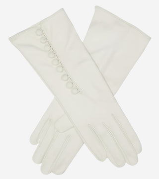 CS4255 (white) - Italian Silk Lined Gloves with 4-Button Length - Glamourous Grace