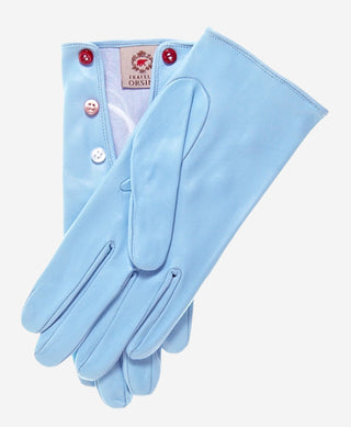 CS4312 (harbor) - Women's Italian Silk Lined Gloves with Buttons - Glamourous Grace