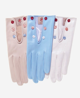 CS4312 (harbor) - Women's Italian Silk Lined Gloves with Buttons - Glamourous Grace