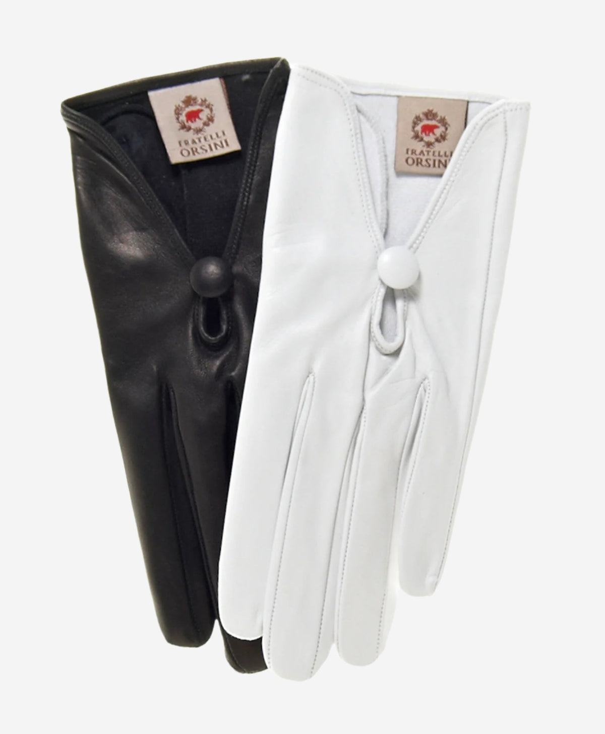 CS4362 (ivory) - Women's Italian Silk Lined Gloves with Center Button - Glamourous Grace
