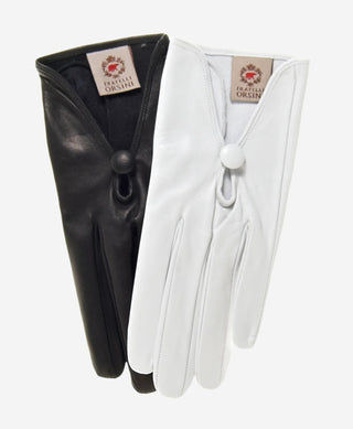 CS4362 (ivory) - Women's Italian Silk Lined Gloves with Center Button - Glamourous Grace