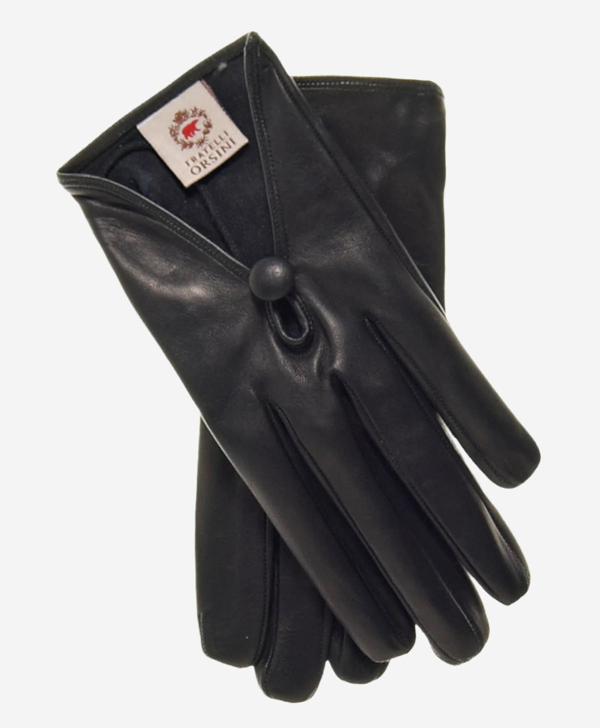 CS4362 (black) - Women's Italian Silk Lined Gloves with Center Button - Glamourous Grace