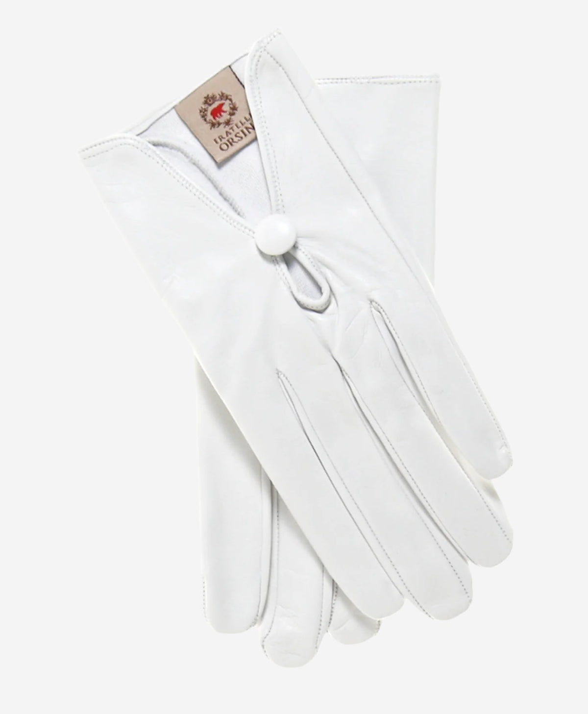 CS4362 (ivory) - Women's Italian Silk Lined Gloves with Center Button - Glamourous Grace