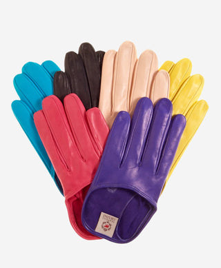 CU4303 (black) - Women's Short Italian Leather Gloves - Glamourous Grace