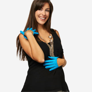 CU4303 (aqua) - Women's Short Italian Leather Gloves - Glamourous Grace