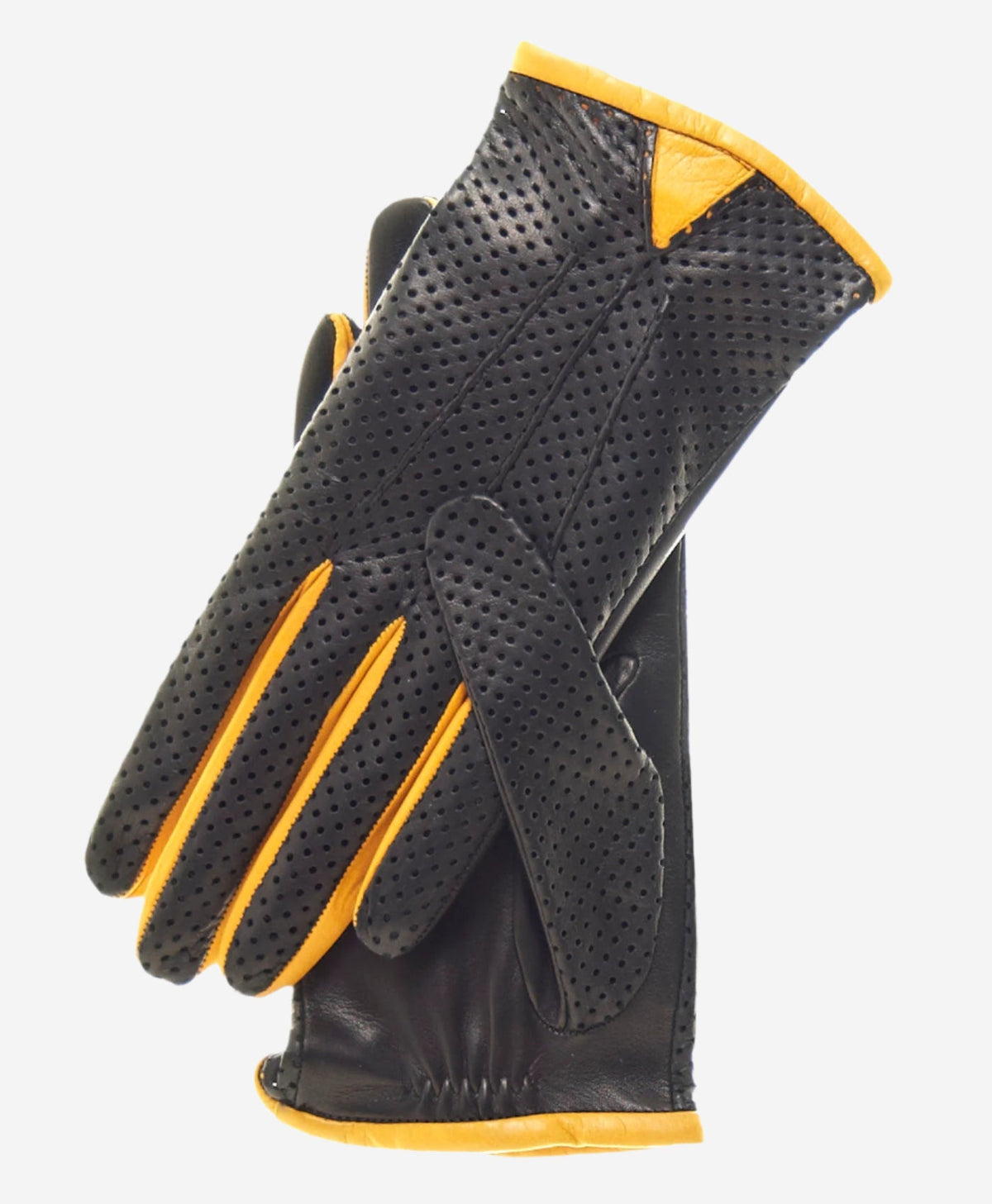 CU4445 (yellow) - Women’s Italian leather ventilated car gloves - Glamourous Grace