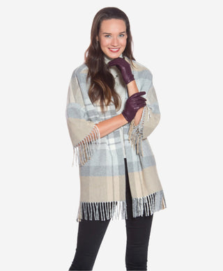 CU4601 (black/grape) - Women's Unlined Italian Fashion Leather Gloves With Short Wrist - Glamourous Grace