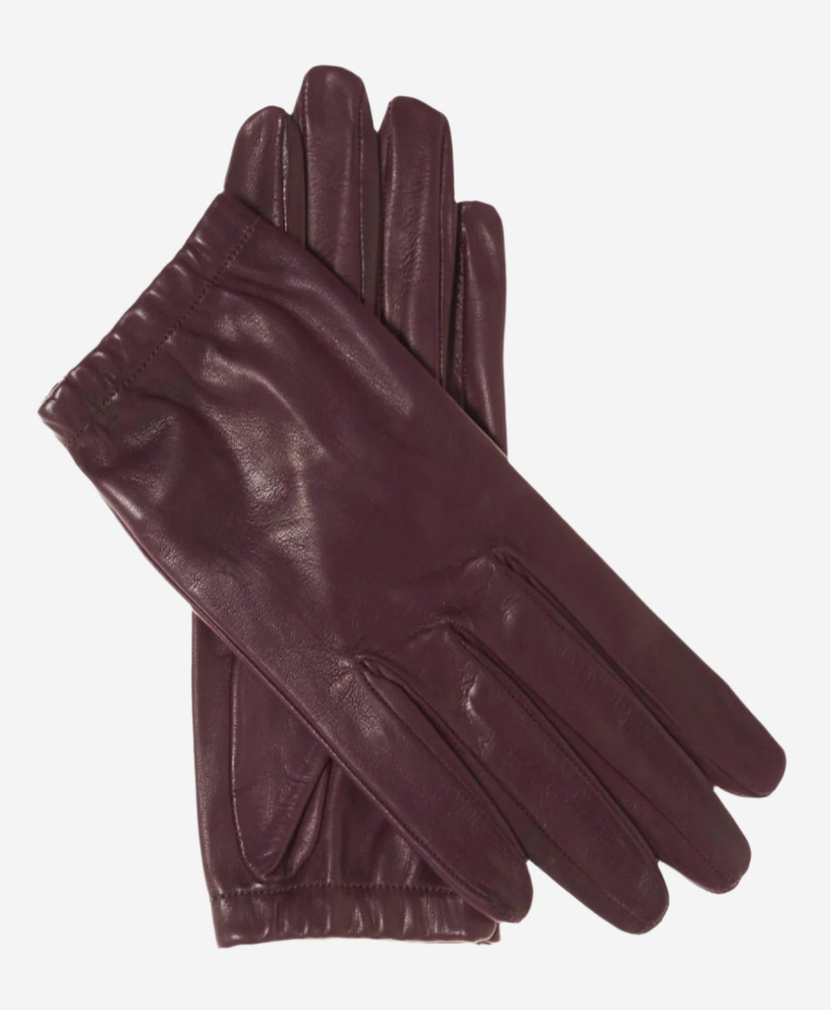 CU4601 (black/grape) - Women's Unlined Italian Fashion Leather Gloves With Short Wrist - Glamourous Grace