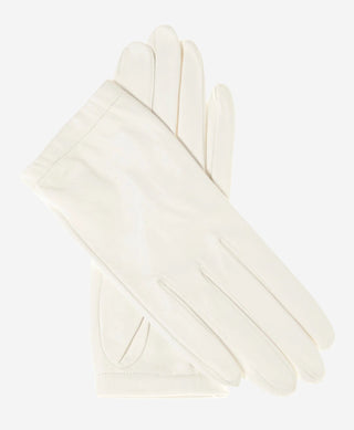 CU4601 (white) - Women's Unlined Italian Fashion Leather Gloves With Short Wrist - Glamourous Grace
