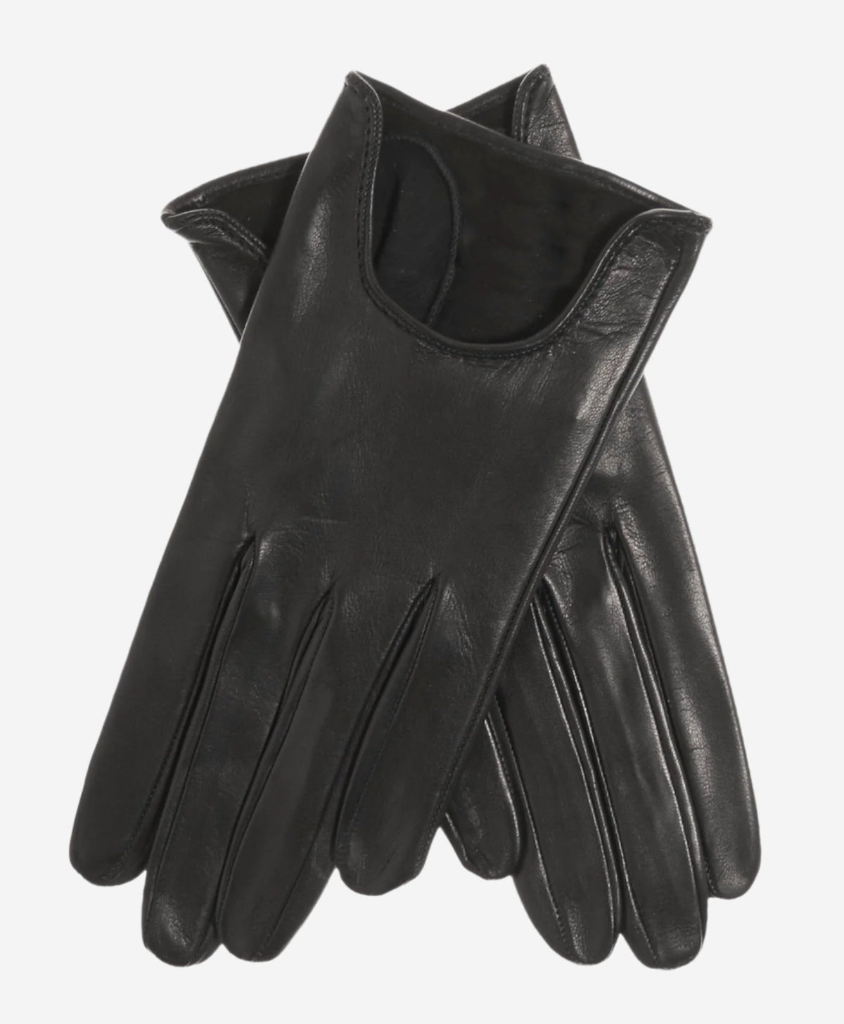 CU4629 (black) - Women's Unlined Italian Fashion Leather Gloves With Short Wrist - Glamourous Grace