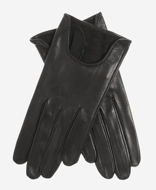 CU4629 (black) - Women's Unlined Italian Fashion Leather Gloves With Short Wrist - Glamourous Grace