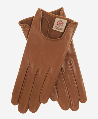 CU4629 (camel) - Women's Unlined Italian Fashion Leather Gloves With Short Wrist - Glamourous Grace