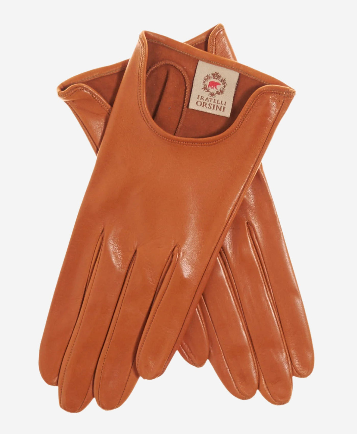 CU4629 (cognac) - Women's Unlined Italian Fashion Leather Gloves With Short Wrist - Glamourous Grace