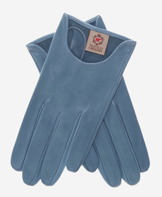 CU4629 (sky) - Women's Unlined Italian Fashion Leather Gloves With Short Wrist - Glamourous Grace
