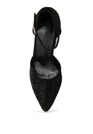 Culver Microfiber Diamante Block Heeled Sandal