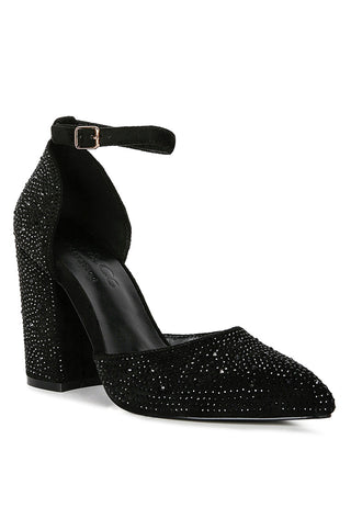 Culver Microfiber Diamante Block Heeled Sandal