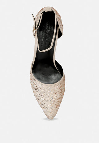 Culver Microfiber Diamante Block Heeled Sandal