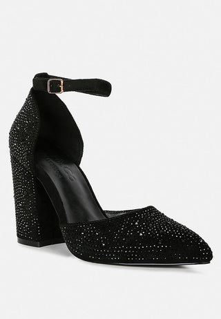 Culver Microfiber Diamante Block Heeled Sandal