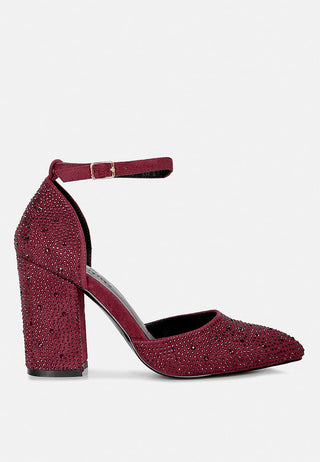 Culver Microfiber Diamante Block Heeled Sandal