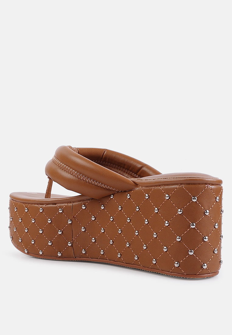Cupcake Quilted Rhinestone Platform Quilted Sandals - Glamourous Grace