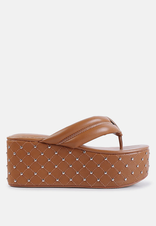Cupcake Quilted Rhinestone Platform Quilted Sandals - Glamourous Grace