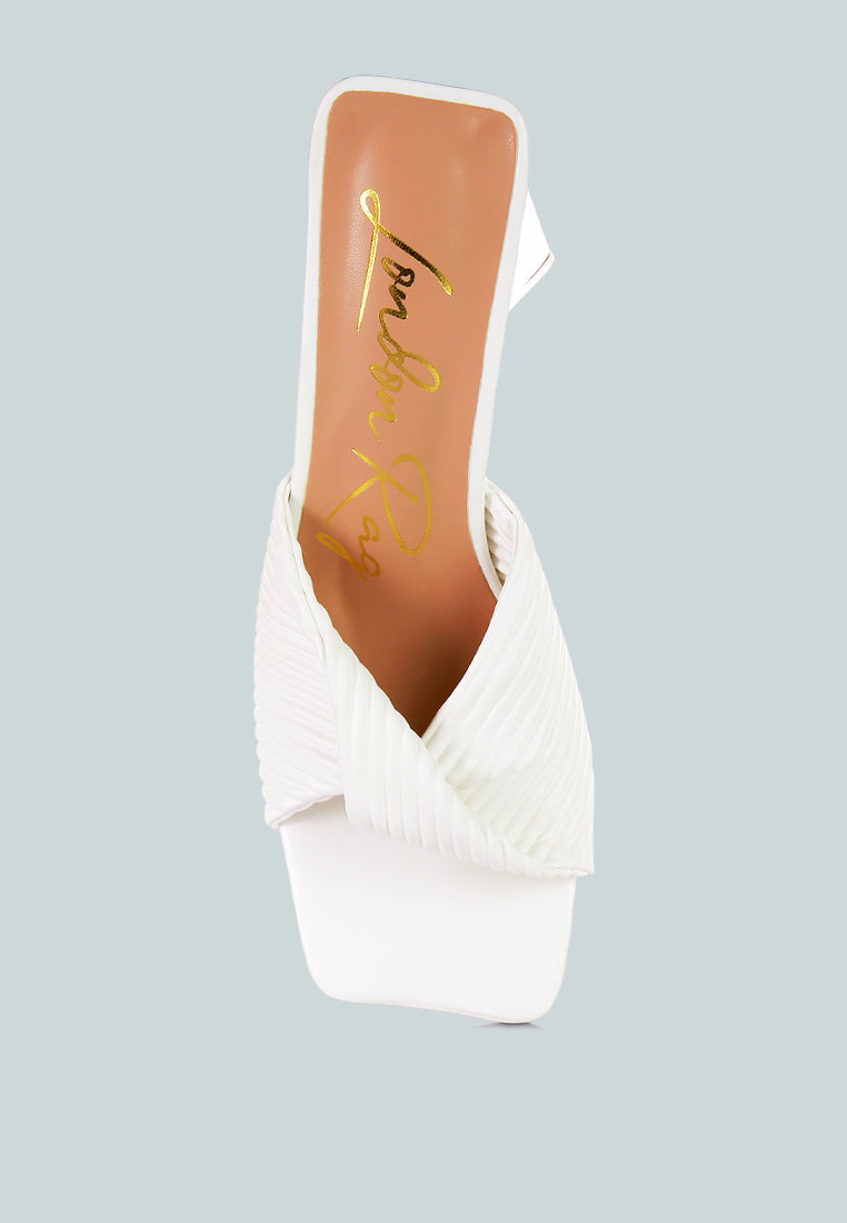 Cupid Kiss Pleated Twist Strap Sandals - Glamourous Grace