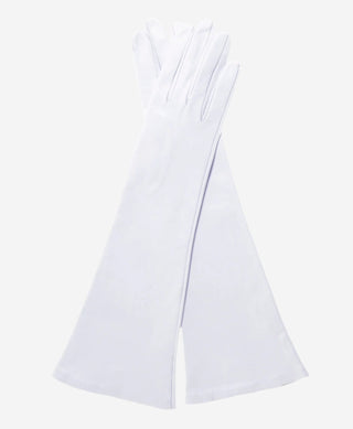 Angelina (ivory) - Italian silk lined 6-button length leather bridal / opera gloves - Glamourous Grace