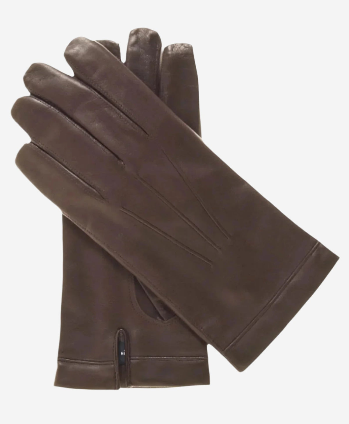 CX3350 (brown) - Men’s Italian leather cadet-size wool-lined gloves - Glamourous Grace