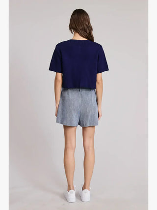 Priscilla Navy Short Sleeve Cardigan - Glamourous Grace