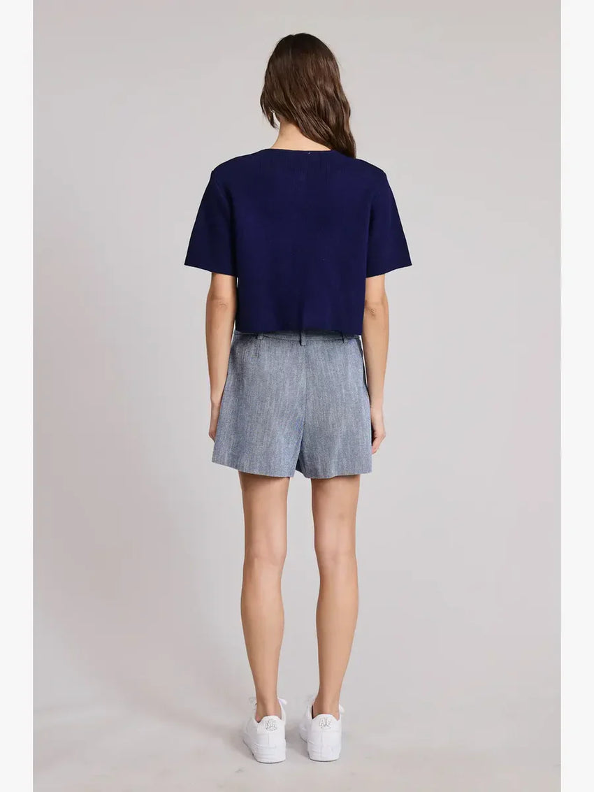 Priscilla Navy Short Sleeve Cardigan - Glamourous Grace