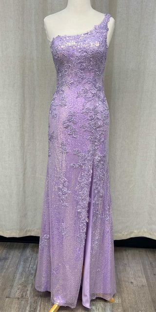 Nox Anabel D1158 Floor Length One Shoulder Strap Sequin Gown