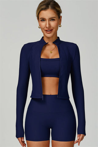The Burst Jacket Sports Bra Shorts 3-Piece Set