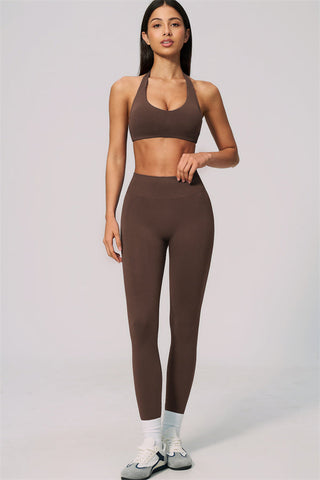 The Velvetine Halter Sports Bra Leggings 2-Piece Set