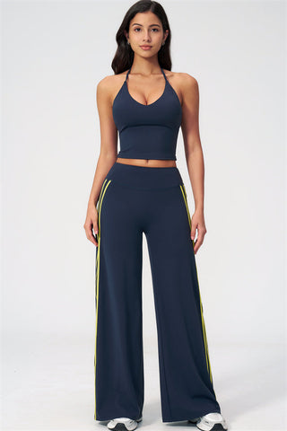 The Evoke Crop Top Straight Leg Pants 2-Piece Set