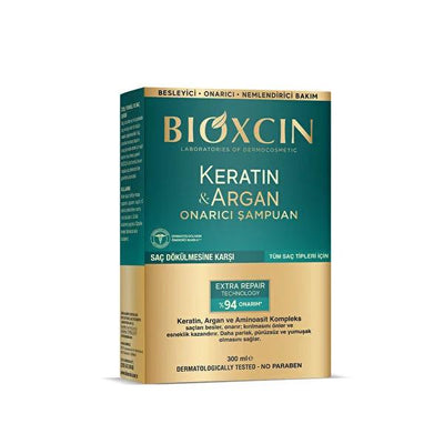 Bioxcin Keratin & Argan Repairing Shampoo - Nourishes, Repairs, and Moisturizes Damaged Hair, Hypoallergenic & Paraben-Free - Glamourous Grace