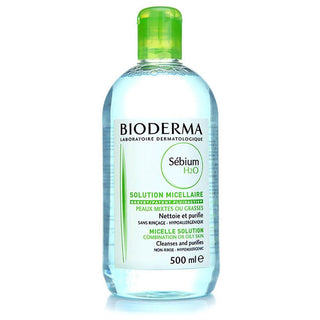 Bioderma Sebium H2O Micellar Water for Oily and Acne-Prone Skin - Gentle Makeup Remover & Cleanser, Dermatologically Tested, 16.91 fl oz - Glamourous Grace