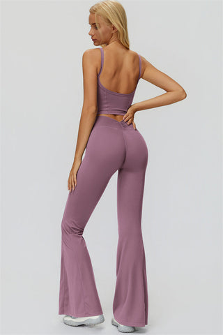 The Fyra Crop Tank Flared Leggings 2-Piece Set