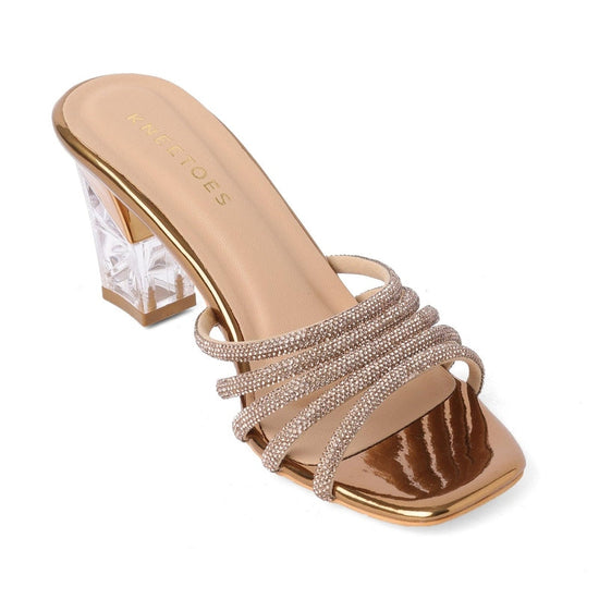 Solara - Gold Block Heels