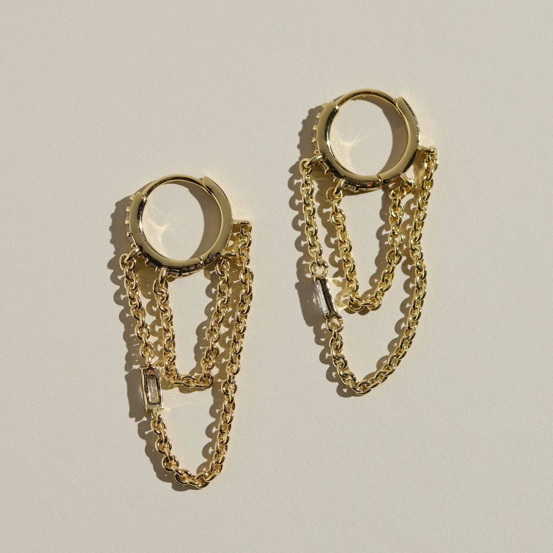 Gold Thea Chain Huggies