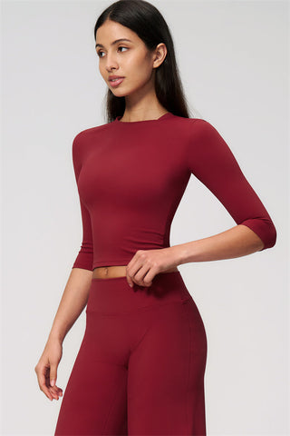 The Natalia Half-Sleeve Top Wide-Leg Crop 2-Piece Set